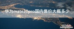 华为mate30pro国内售价大概多少 华为mate30pro市场价多少钱