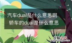 汽车dual是什么意思啊 轿车的dual是什么意思