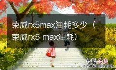 荣威rx5 max油耗 荣威rx5max油耗多少