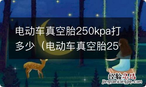 电动车真空胎250kpa打多少公斤 电动车真空胎250kpa打多少