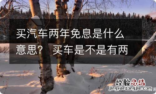 买汽车两年免息是什么意思？ 买车是不是有两年免息的