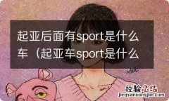 起亚车sport是什么意思 起亚后面有sport是什么车