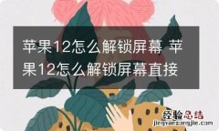 苹果12怎么解锁屏幕 苹果12怎么解锁屏幕直接到主屏幕