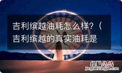 吉利缤越的真实油耗是多少呢 吉利缤越油耗怎么样?