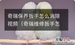 奇瑞维修扳手怎么消除 奇瑞保养扳手怎么消除视频