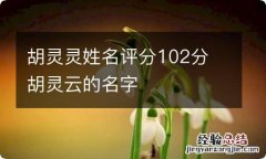 胡灵灵姓名评分102分 胡灵云的名字