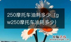 gw250摩托车油耗多少 250摩托车油耗多少