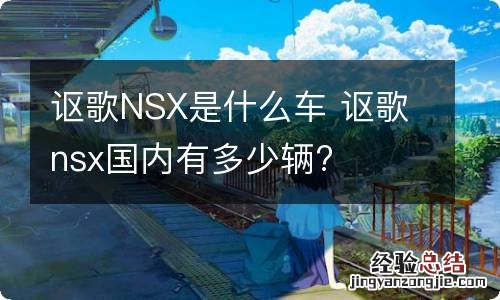 讴歌NSX是什么车 讴歌nsx国内有多少辆?