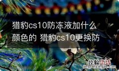 猎豹cs10防冻液加什么颜色的 猎豹cs10更换防冻液排空气