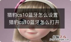 猎豹cs10蓝牙怎么设置 猎豹cs10蓝牙怎么打开