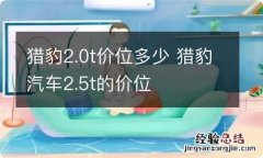 猎豹2.0t价位多少 猎豹汽车2.5t的价位