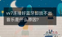 vv7连接好蓝牙却放不出音乐是什么原因？