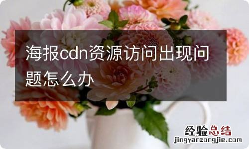 海报cdn资源访问出现问题怎么办