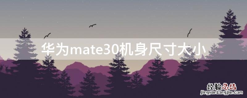 华为mate30机身尺寸大小 华为mate30外形尺寸大小