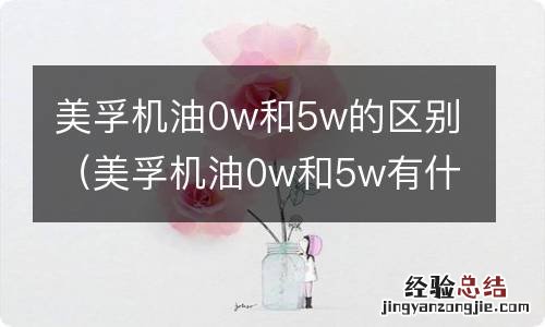 美孚机油0w和5w有什么区别 美孚机油0w和5w的区别