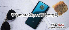 华为mate20pro支持otg吗