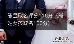 熊姓女孩取名100分 熊昱取名评分116分