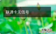 联通卡无信号