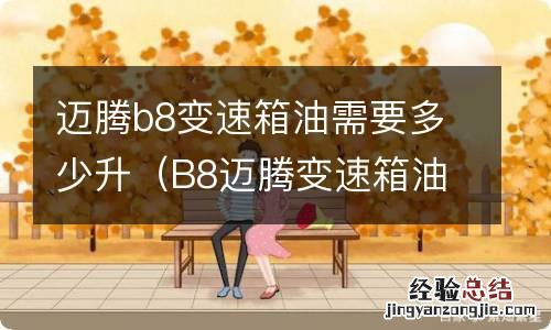 B8迈腾变速箱油多少升 迈腾b8变速箱油需要多少升