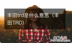 丰田TRD 丰田trd是什么意思