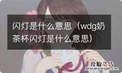 wdg奶茶杯闪灯是什么意思 闪灯是什么意思