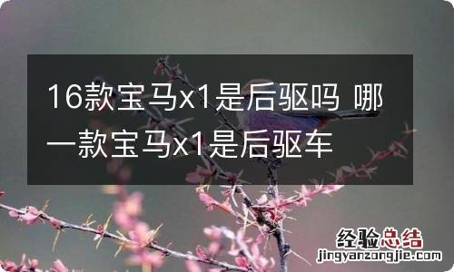 16款宝马x1是后驱吗 哪一款宝马x1是后驱车