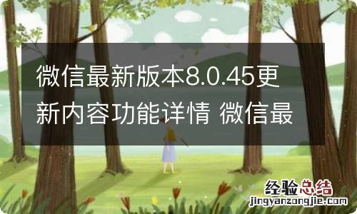 微信最新版本8.0.45更新内容功能详情 微信最新版本8.0.6更新