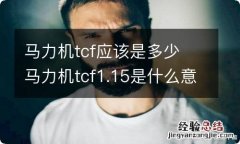 马力机tcf应该是多少 马力机tcf1.15是什么意思