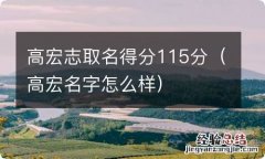 高宏名字怎么样 高宏志取名得分115分