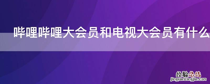 哔哩哔哩大会员和电视大会员有什么区别
