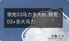 领克03马力多大的 领克03+多大马力