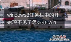 windows8任务栏中的开始项不见了怎么办 win8任务栏没有开始菜单