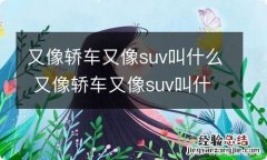 又像轿车又像suv叫什么 又像轿车又像suv叫什么车