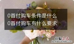 0首付购车条件是什么 0首付购车有什么要求