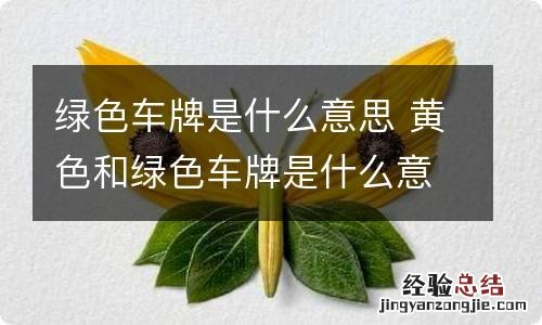 绿色车牌是什么意思 黄色和绿色车牌是什么意思