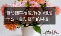 自动挡车的M档 自动挡车档位介绍m档是什么