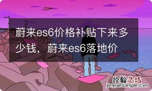 蔚来es6价格补贴下来多少钱,蔚来es6落地价