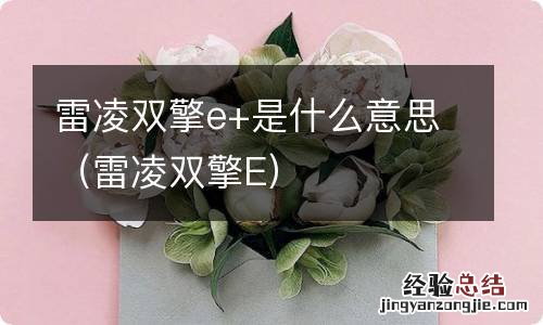 雷凌双擎E 雷凌双擎e+是什么意思