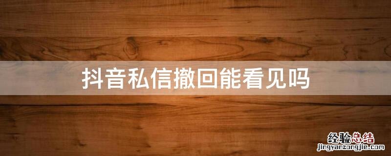 抖音私信撤回能看见吗 抖音私信撤回还能看到吗