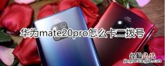 华为mate20pro怎么卡二拨号