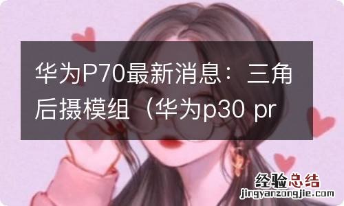 华为p30 pro后面4个摄像头怎么用? 华为P70最新消息：三角后摄模组