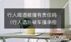 行人酒后被车撞承担什么责任 行人喝酒被撞有责任吗