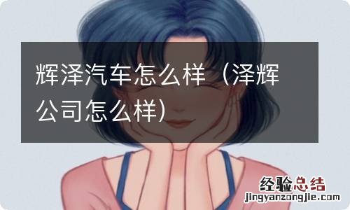泽辉公司怎么样 辉泽汽车怎么样