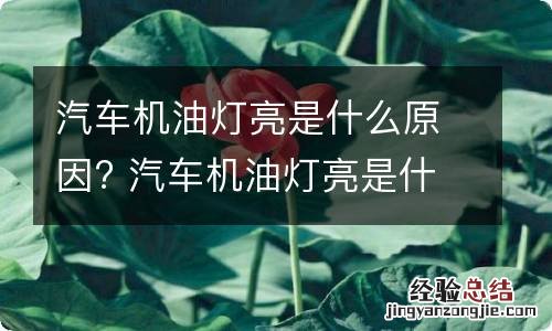 汽车机油灯亮是什么原因? 汽车机油灯亮是什么原因导致的