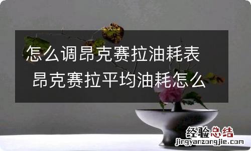 怎么调昂克赛拉油耗表 昂克赛拉平均油耗怎么调