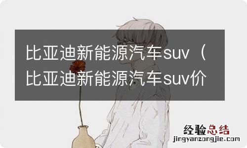 比亚迪新能源汽车suv价格图片 比亚迪新能源汽车suv