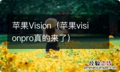 苹果visionpro真的来了 苹果Vision