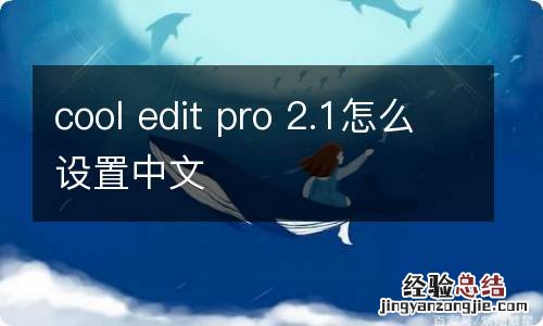 cool edit pro 2.1怎么设置中文