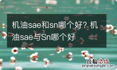 机油sae和sn哪个好? 机油sae与Sn哪个好