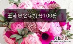 王沛忠名字打分100分